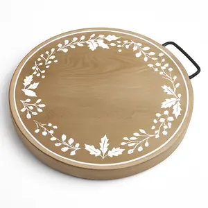 Rustic Christmas Holly Border Tray