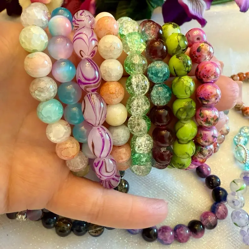 Handmade Glass Bead Bracelet - Colorful Variety of Beads for Your Jewelry Collection