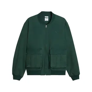 PUMA Mens .Now Court Bomber Jacket Athletic Outerwear Casual - Green