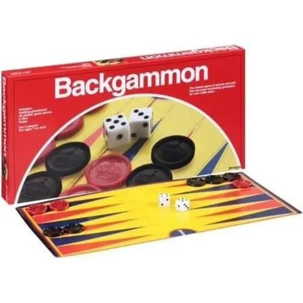 Pressman Classic Backgammon Table Top Game - Folding Board, Ages 4+, Backgammon Pieces, Goliath Games, Strategy Play