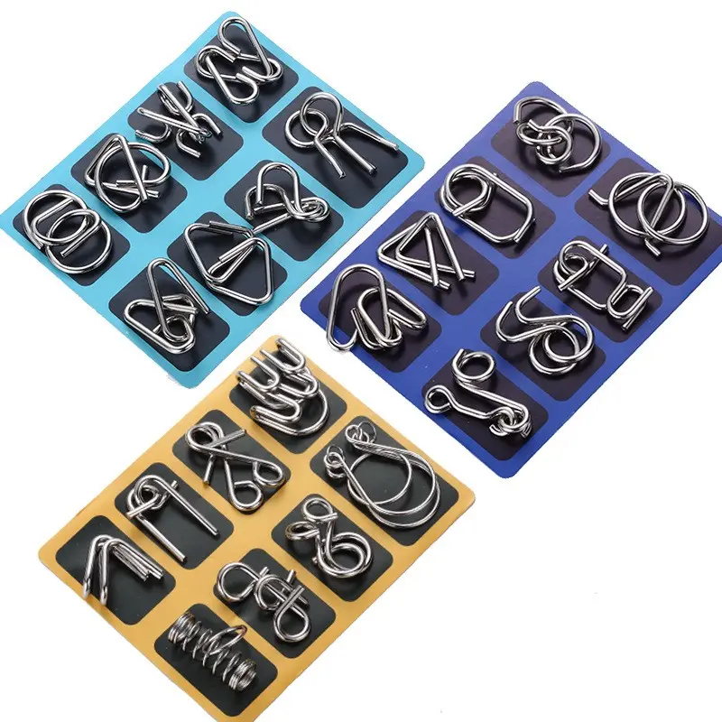 24pcs Metal Interlocking Puzzle Set, Mystery Brain Teaser Collection, Logic Puzzles, Disentanglement Iq Puzzles, Blind Box, Clear Stock Christmas Edition, Challenge Puzzle Game, Iq Enhancing