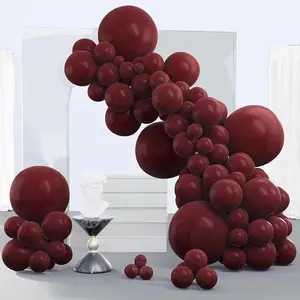 PartyWoo Burgundy Balloons 140 pcs Different Sizes of 18 12 10 5 Inch Dark Chestnut Red Maroon Balloon Arch Kit Garland for Birthday Graduation Anniversary Cherry Casino Party Decorations Red-Y62