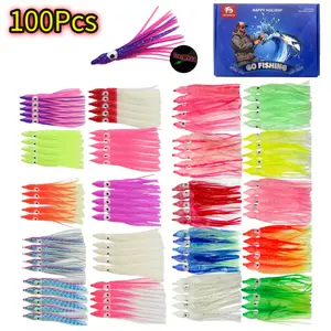 100PCS Glow Squid Soft Baits UV Instant Charge | Bite-Proof TPR  9cm Multi-Color  All-Water Conditions  Ultimate Saltwater Lures