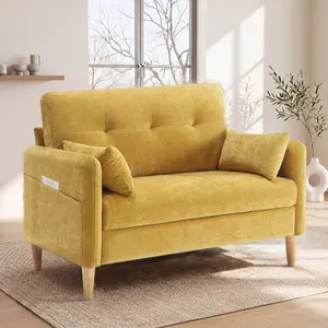 GuroMagicSofa 47'' Wide Chenille Loveseat - 2-Seat Indoor Living Room Sofa with 2 Pillows, Ideal for Small Living Rooms, Bedrooms furniture