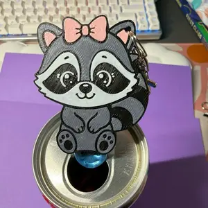 Raccoon Pop Can Opener/ Soda Tab Opener Keychain