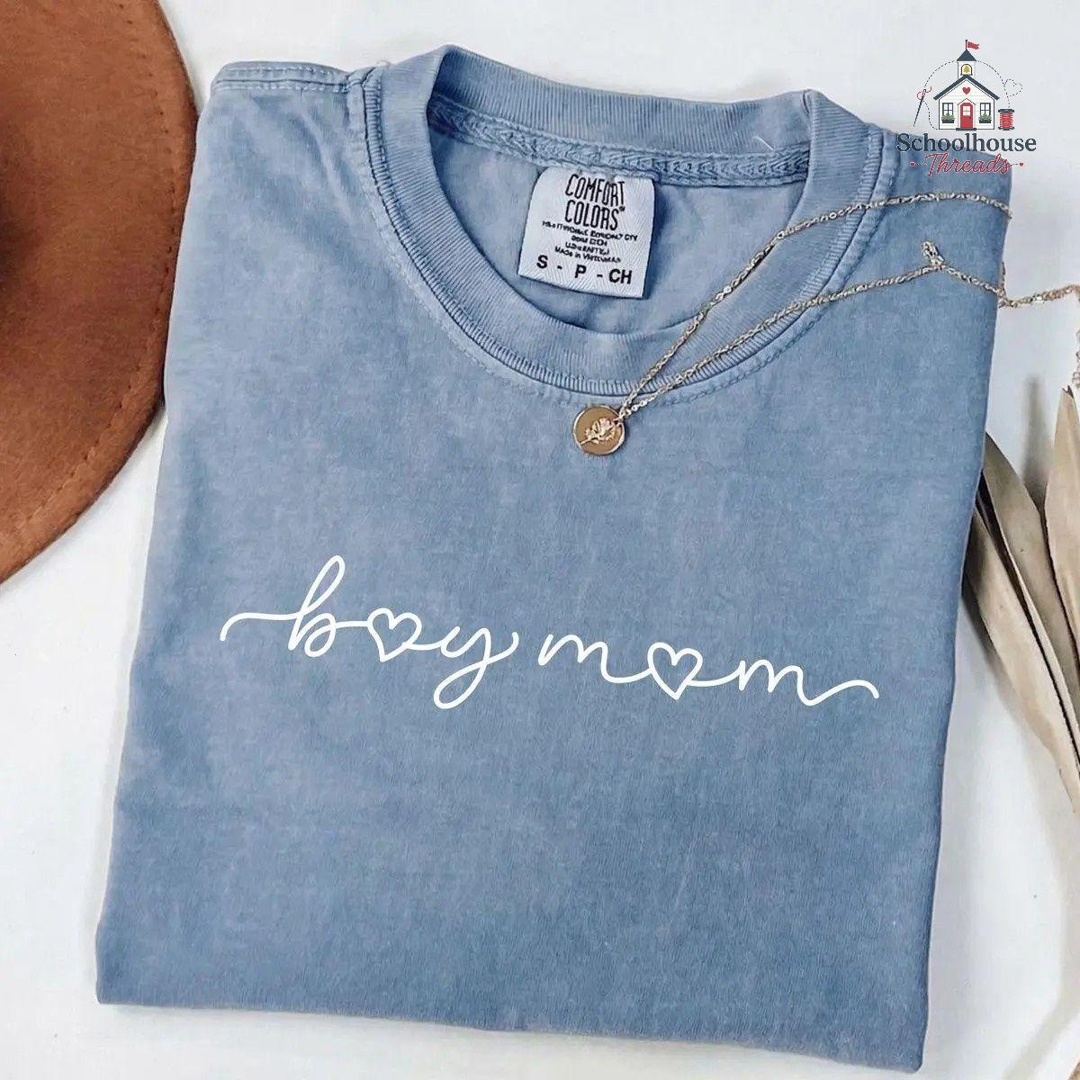 Comfort Colors Boy Mom Tshirt, Cute Boy Mama Graphic Tee For Casual Daily Wear And Gift Giving, Apparel Made In The US – Schoolhouse Threads