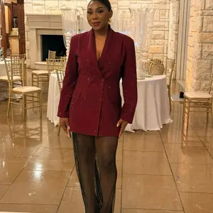 Defined Blazer - Women's Suit Jacket with Sparkle Detail for Elegant Everyday Wear - Womenswear