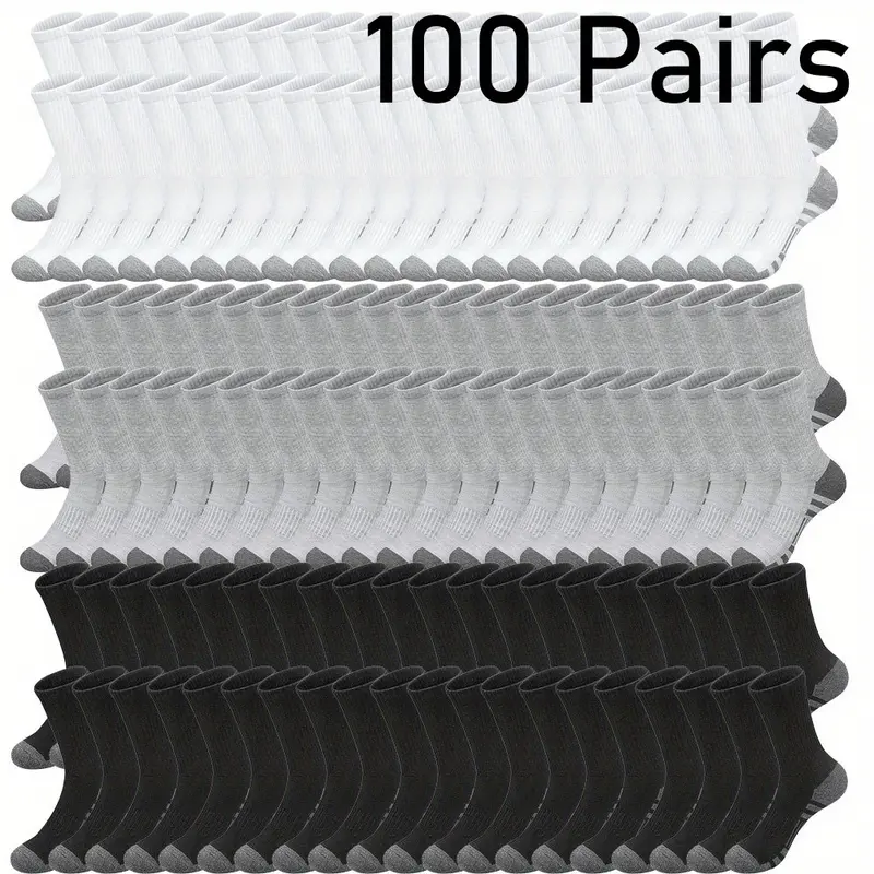 Female 100-Pair Low Cut Socks - Moisture Wicking Socks, Anti Chafing, Breath Support, Athletic Active Wear for Women's Fitness, Casual Use
