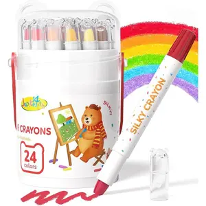 24 Color Twist Crayons Non-Toxic Washable Easy-Grip Art Supplies for Toddlers Kids Coloring Gift