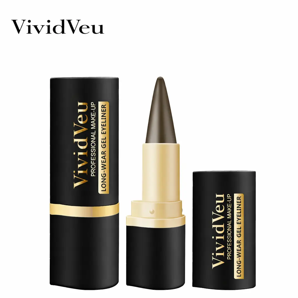 VIVIDVEU 2pcs Sliding Tip Eyeliner & Eyeshadow Set for Mature Women - Waterproof, Long-Lasting, Smudge-Resistant Gel Cream Texture, Ultra-Smooth Non-Breakable with Applicator (Brown, Black) - Cosmetic for Mother's Day, Everyday Makeup, Lipliner, Multi-Pac