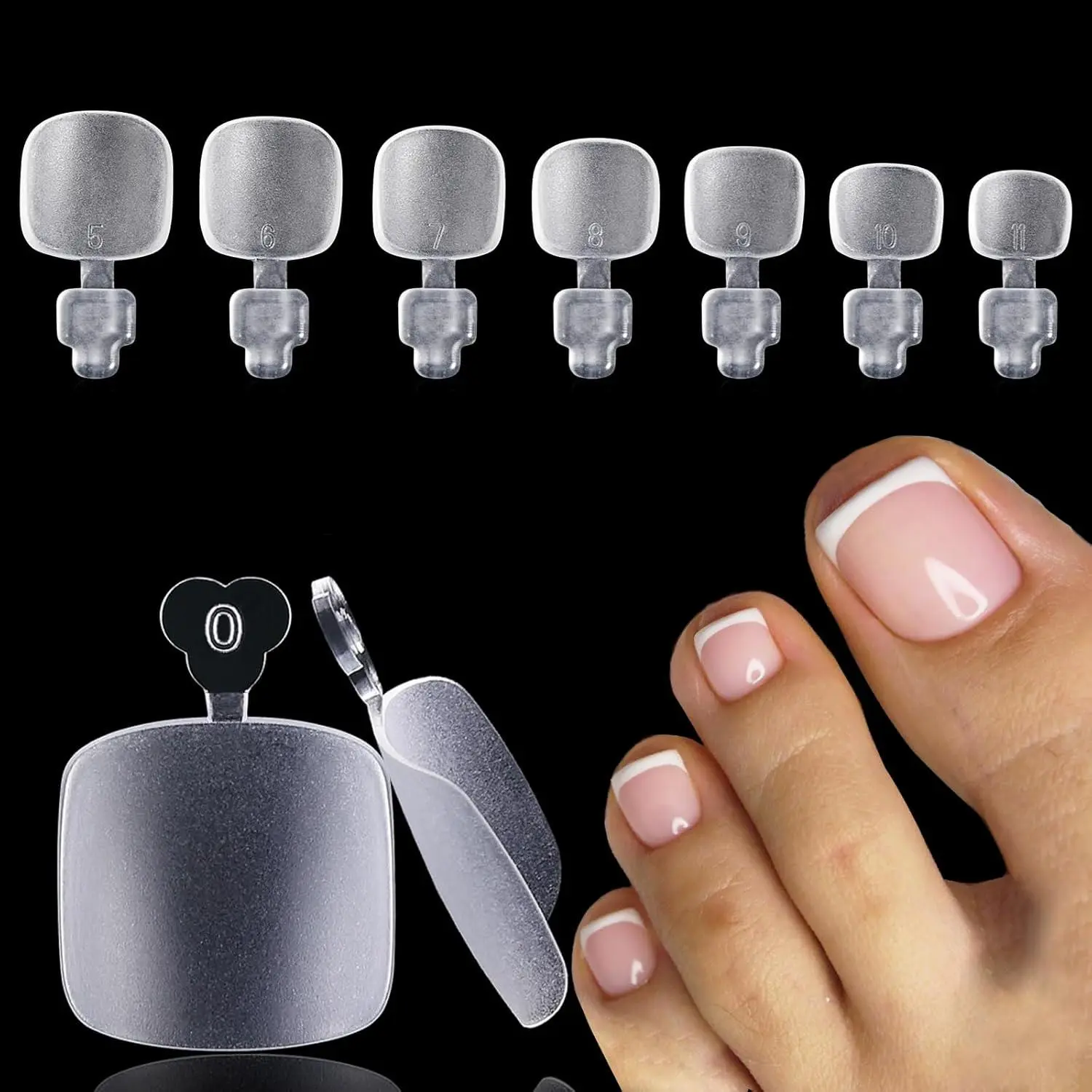 120/150/600pcs Frosted False Toenails Short Square Fake Soft Gel Full Cover Pre-shape ToeNail Tip Press on Toe Nail Extension