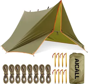 Household multifunctional waterproof canopy 150D rip-stop reinforced spine seams suitable for tactical shelter hunting fishing camping and other outdoor activities