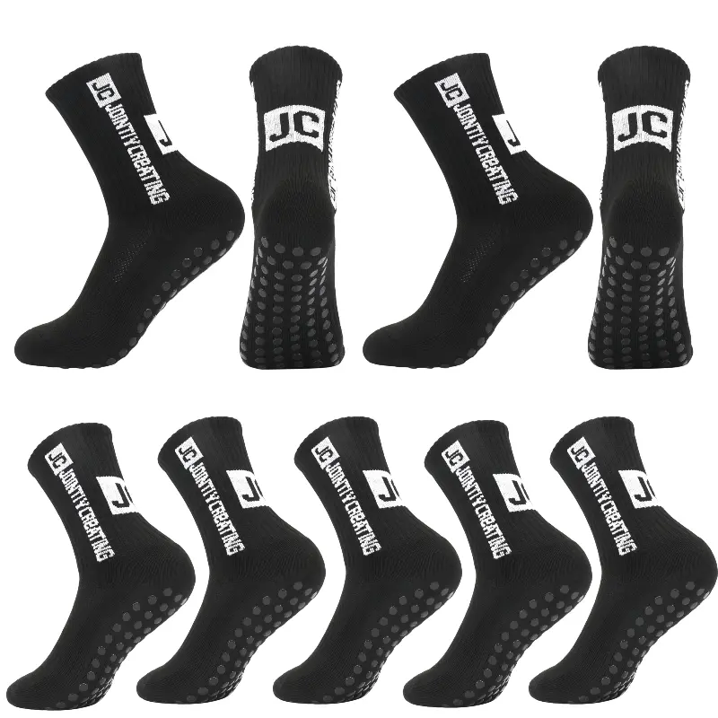 10 Pairs Anti-Slip Athletic Socks for Men & Women, Breathable Moisture-Wicking Chinlon Blend Crew Socks with Grips for Soccer & Sports, Sweat Control Sports Socks, Breathable Quick Dry Sports Socks