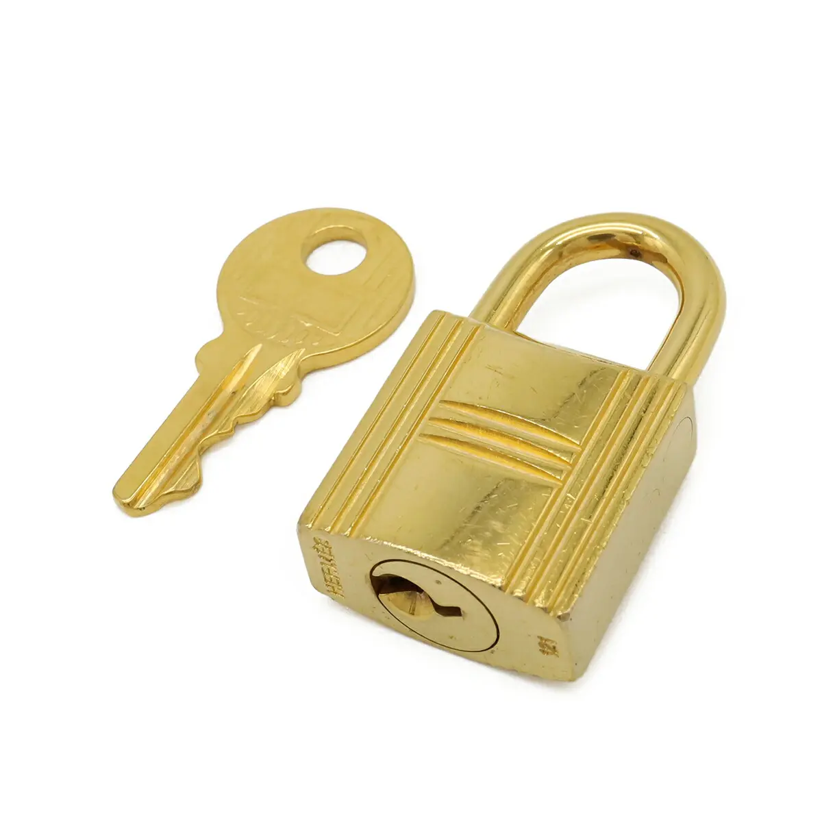 Pre-owned HERMÈS Gold-plated Small Leather Goods Hermes Cadena Padlock