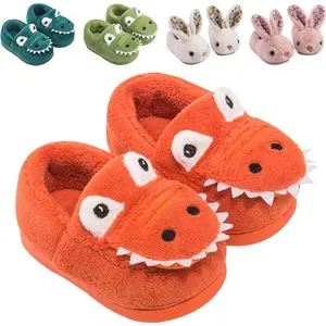 Kids Toddler Slippers Boys Girls Dinosaur Bunny House Shoes Non Slip Warm Soft Winter Fuzzy Indoor Slipper