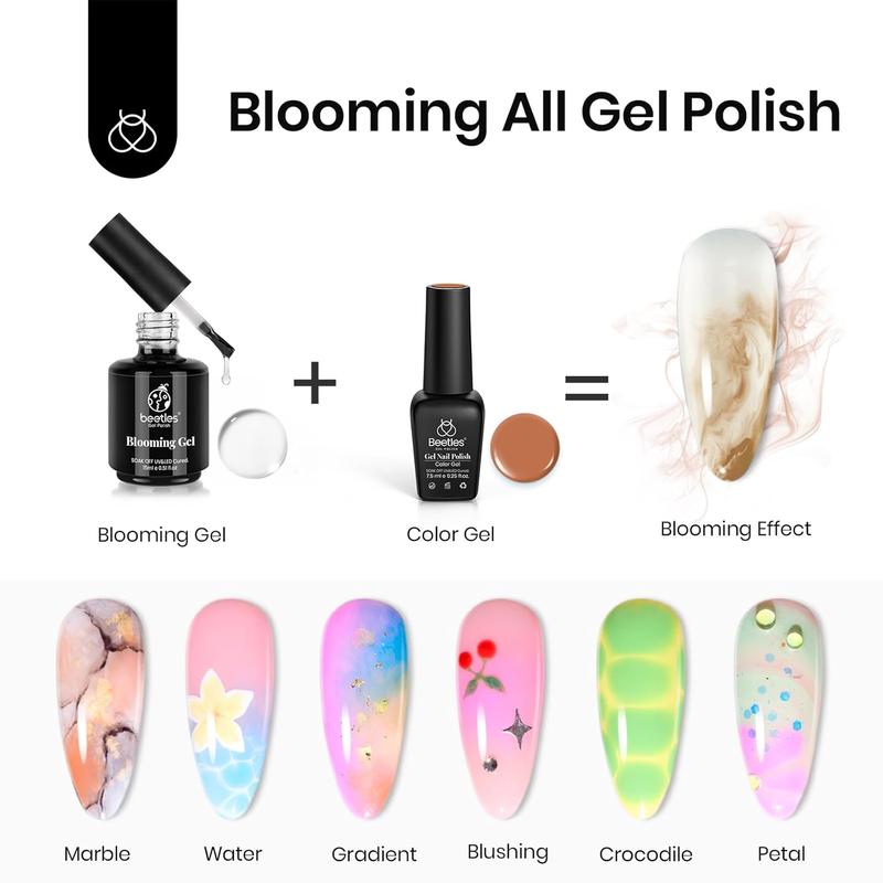 Beetles Nail Hema Free Blooming Gel Polish Clear UV LED Blossom for Nail Art and Manicure with Marble Natural Stone Effect, Mother's Day Gift Beetles Nail Hema Free Blooming Gel Polish Clear UV LED Blossom for Nail Art and Manicure with Marble Natural Stone Effect, Mother's Day Gift