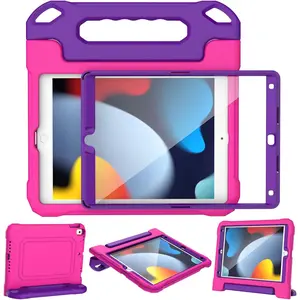 Kids for iPad 10.2 Inch 9th/8th/7th Generation 2021/2020/2019, iPad Pro 10.5 & iPad Air 3, Shockproof Handle Stand Kids with Screen Protector for iPad 10.2/10.5 Inch, Pink&Purple