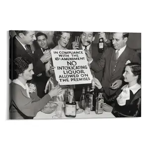 End of Prohibition Wall Art Vintage 1920s 11x14 Unframed Speakeasy Decorations Prohibition Decor Black and White Home Bar Poster for Retro Aesthetics