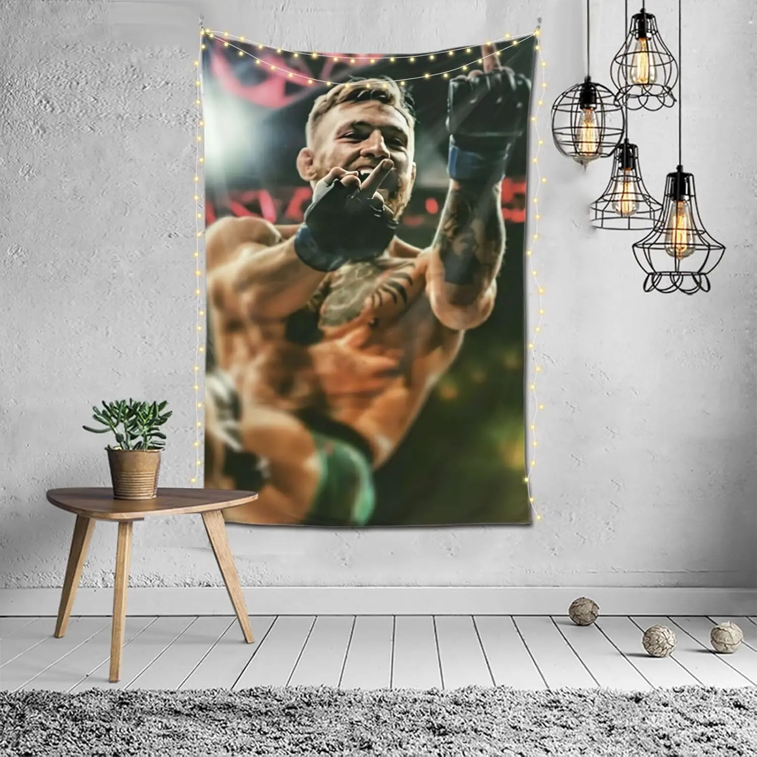Conor McGregor Boxing Champion Print Tapestry Wall Mural Flag, Home Decor Art Wall Hanging for Living Room, 60x40in Aesthetic Dorm Accessory