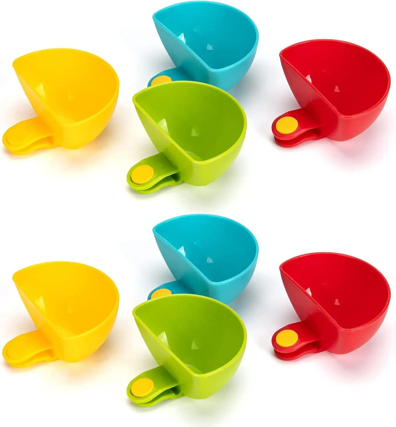 Brvnpily 8 Plastic Dip Clips Set - Dishwasher-Safe, Durable Bowl & Plate Holders, Chip & Dip Serving Accessory, Keeps Food Fresh, Outdoor-Safe Kitchen Organizer for Dishes, Spice, Ketchup, Bowl And Plate Holder
