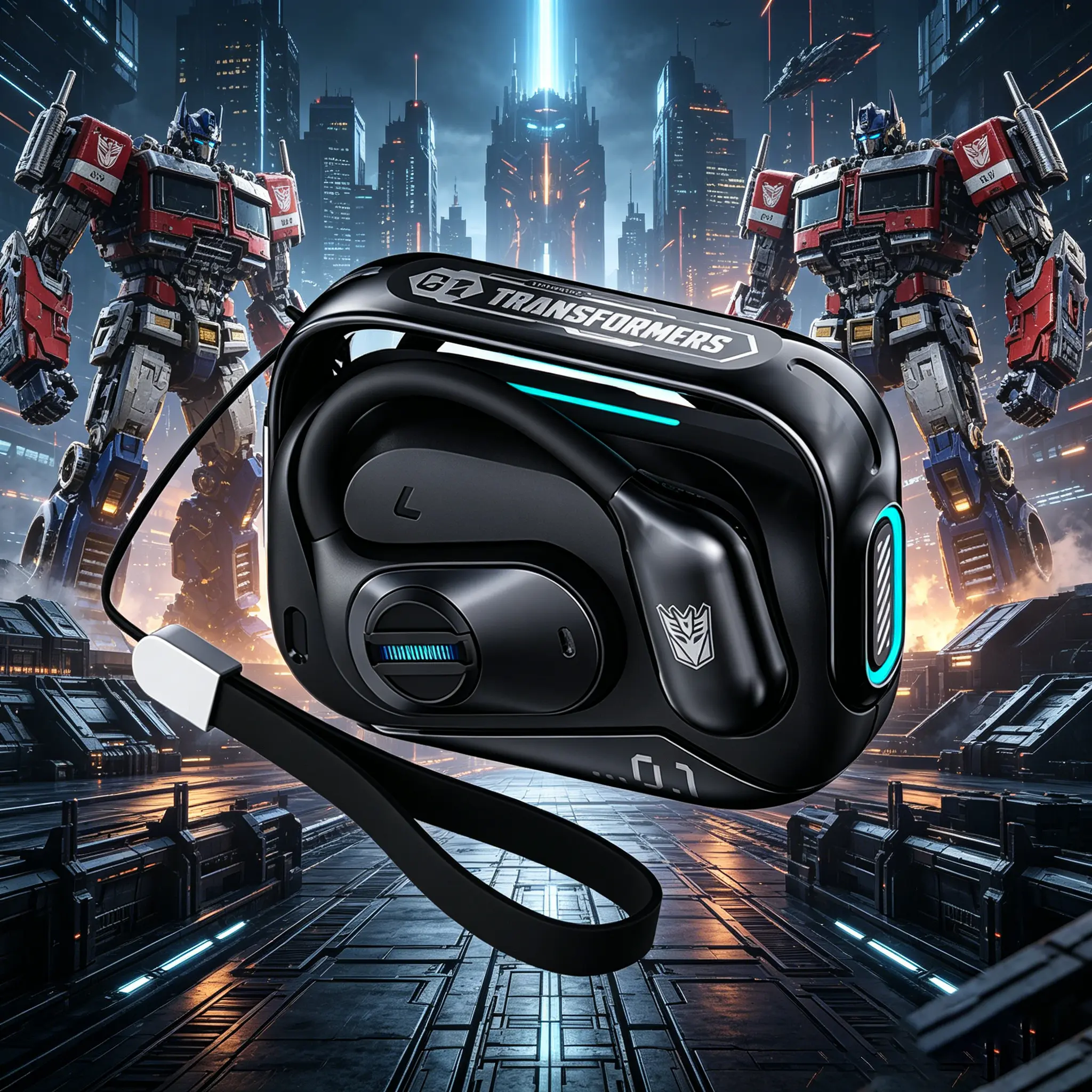 TRANSFORMERS TF-T77 Open-Ear Wireless Gaming Earbuds, Zinc Alloy Drop-Proof Headphones, Bluetooth Device with ENC Noise Reduction, HD Mic, Flash Connection, Pure Leapfrog Sound, Stereo Bass, Comfortable Fit, Non-Water-Resistant