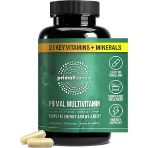 Daily Multivitamin Supplement with 21 Essential Vitamins and Minerals for Women and Men Including Vitamins A C D E B12 B6 Biotin Folic Acid Zinc Copper and Selenium Support 60 Capsules
