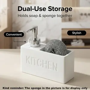 High-Quality Kitchen Bathroom Soap Dispenser, Reusable Liquid Hand Sanitizer Holder, Dual-Function Soap and Cleaning Ball Storage, Home