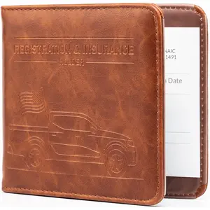 Car Registration and Insurance Holder, Magnetic Closure, Embossed Card Document Holder, Vehicle Glove Box Organizer, Wallet for Auto, SUV, Motorcycle, Truck, Waterproof, Truck Model