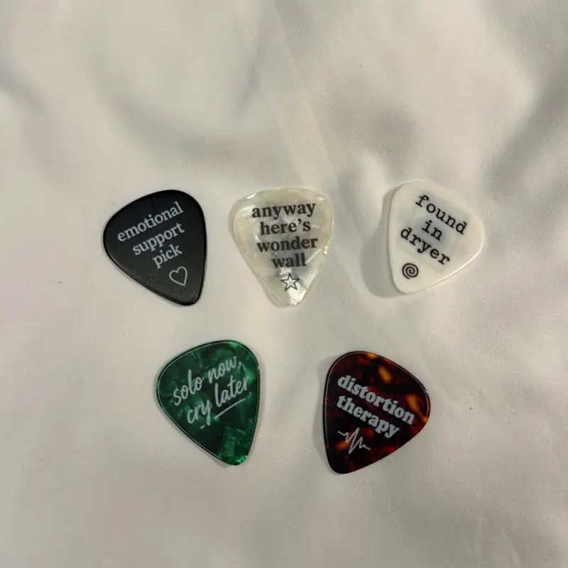 Specialty Guitar Pick Set-5 Pack Emotional Support Pick Collection