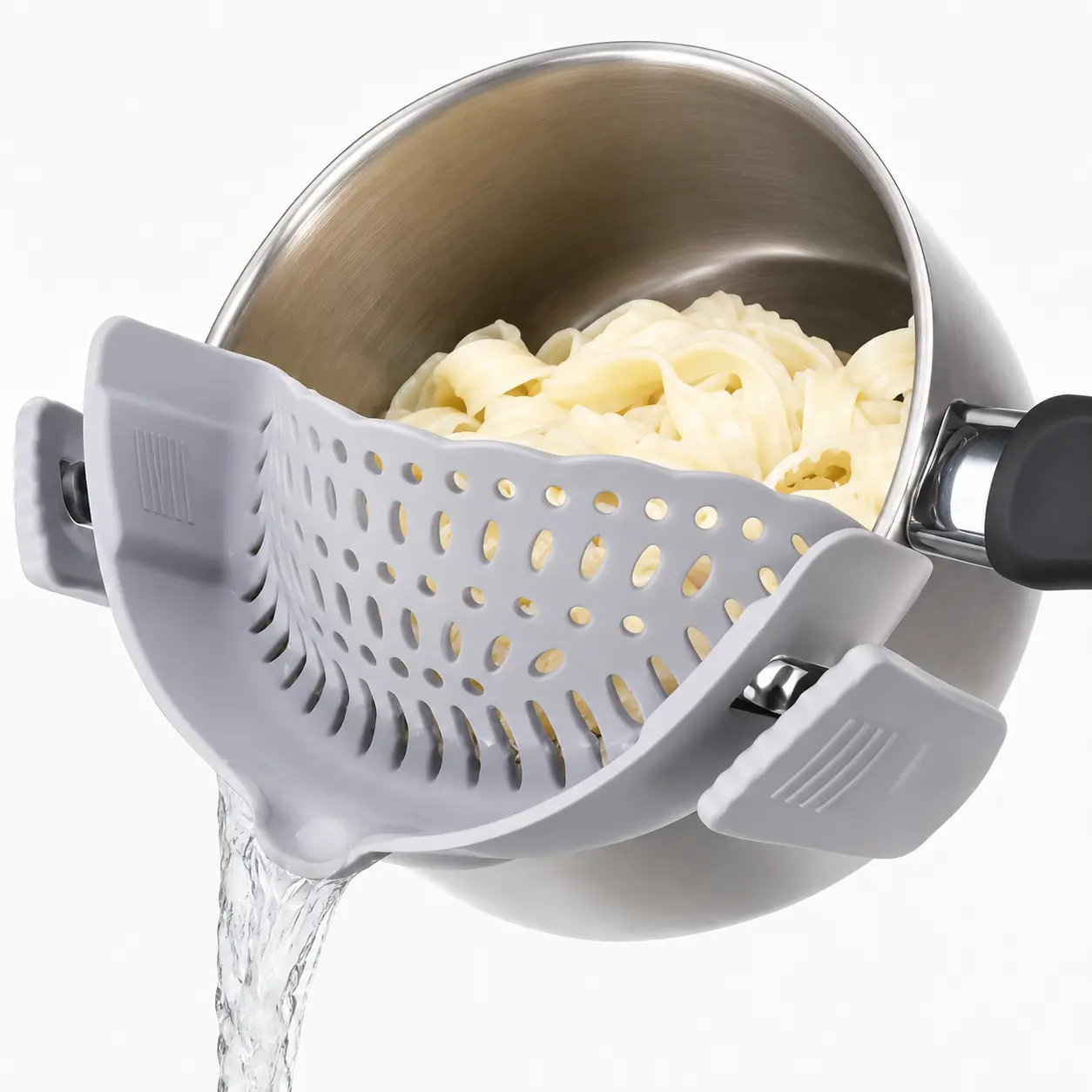 AISOON Clip-on Strainer for All Pots & Pans, Silicone Pasta Strainer Kitchen Gadgets, Collapsible Colander for Noodle/Vegetables/Fruit/Spaghetti, Leakproof & Heat-Resistant, Dishwasher Safe KitchenVibes