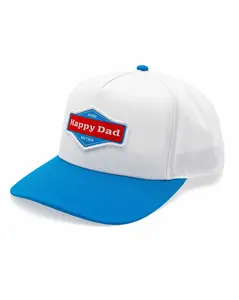 Happy Dad 2-Tone Hat (White/Blue) Baseball Cap Adjustable