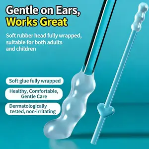 Ear Cleaning Tool Strong Adhesive Ear Pick Set Children Safe Disposable Ear Cleaner Cotton Swab Stick, Easy Use Ear Care Accessory Earwax Removal Kit