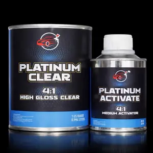 Platinum 2K High Gloss Clearcoat 4:1 Quart Size Kit with Medium Fast or Slow Hardener