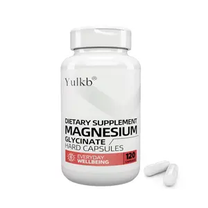 Yulkb Magnesium Glycinate Calming Drink Mix Supports Cortisol Balance Mood Sleep Manages Occasional Stress 120 Capsules for Healthcare & Fitness