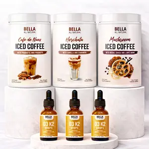 Bella All Natural Bundle: Café de Nuez + Horchata + Mushroom Iced Coffee + D3 K2 Drops 3-Pack