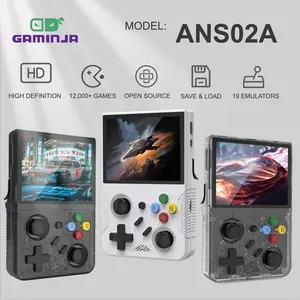 GAMINJA ANS02 Classic Retro Console, 3.5 Inch IPS HD Screen Game Console with 12000+Classic Games, Portable Open Source Game Player
