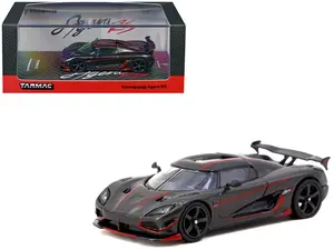 Koenigsegg Agera RS Black Carbon with Red Accents "Global64" Series 1/64 Diecast Model Car by Tarmac Works