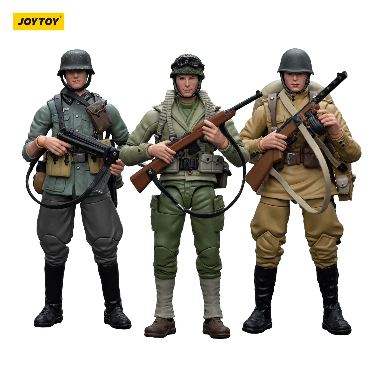 Joytoy 1:18 Scale Articulating Warrior Action Figures, 3PCS Army Toy Figures for Collectors, Articulating Figures