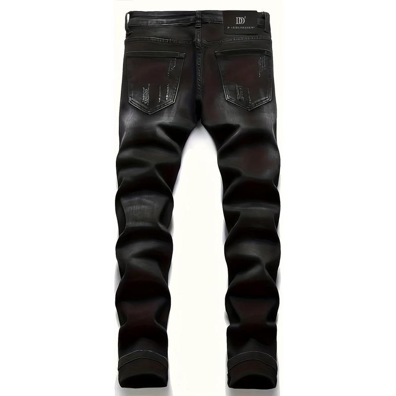 Men's Washed Slight Stretch Regular Fit Casual Jeans Men's Ripped Skinny Jeans with Zippers Men's Straight Leg Light Wash Jeans Slim Fit Distressed Denim Shorts Men's Light Stretch Slim Straight Jeans loose fit denim pant