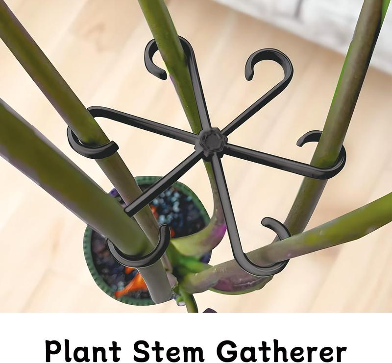4 Pcs Plant Stem Support Reusable Plant Growth Accessories Different Sizes Climbing Plant Stakes for Indoor Plants to Decorative Black