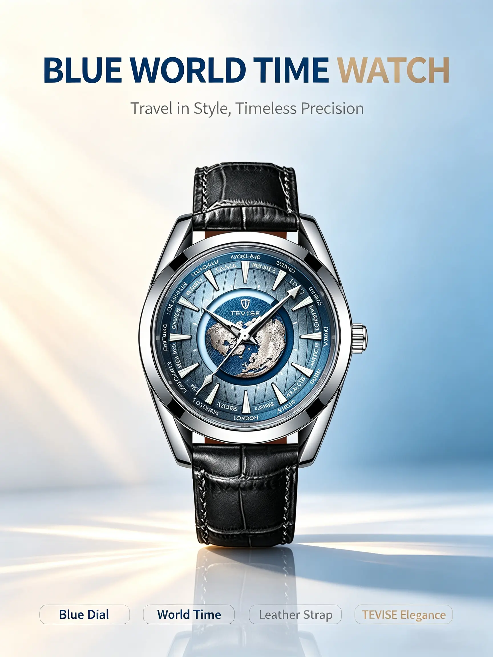 Men's Classic Round Business Automatic Mechanical Wristwatch - Calf Leather Strap, Luminous Hands, 30M Waterproof