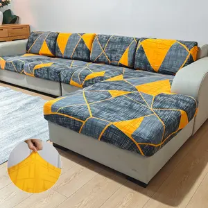 Geometric Pattern Sofa Cushion Cover, Stretch Sofa Cover, Removable Washable Slipcover for L-Shaped Couches, Single/dual/triple/four-Seat Protection