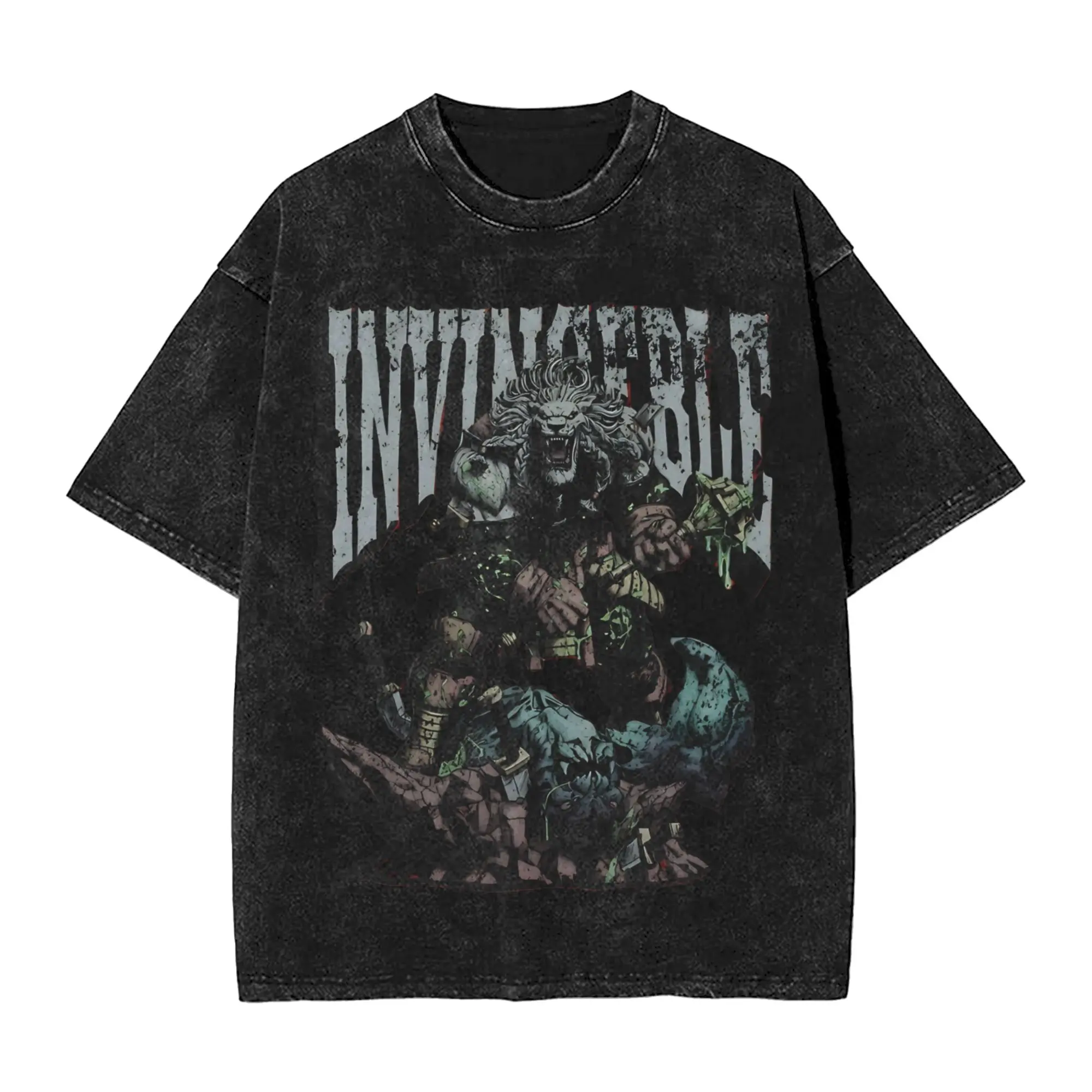 Omni Man Invincible Comic Washed T Shirts Streetwear Hip Hop Vintage T-Shirt  1Tee Shirt Men Women Short Sleeve Oversize Printed