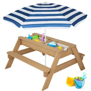 Best Choice Products Kids 3-in-1 Outdoor Convertible Activity Sand & Water Picnic Table w/ Umbrella Best Choice Products Kids 3-in-1 Outdoor Convertible Activity Sand & Water Picnic Table w/ Umbrella