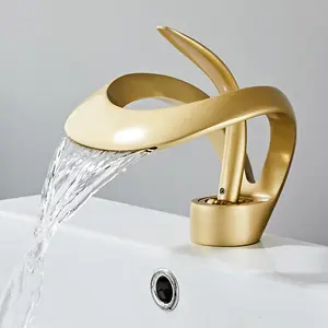 Modern Bathroom Faucet Chrome Waterfall Bathroom Sink Faucet Single Hole Single Handle Bathroom Vanity Mixer Taps