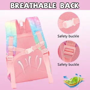 Z-CPB45  Kids Backpack Girls School Backpacks Butterfly Preschool Kindergarten Toddler BookBag with Chest clip (Butterfly-Purple)