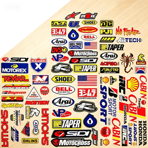 Motorcycle Decals Set, 6-Pack Pre-Cut Solid Vinyl Motocross Dirt Bike Stickers - Supercross ATV Off-Road Racing Graphics Kit, Reusable Waterproof Durable Outdoor Motorcycle Decoration D6015