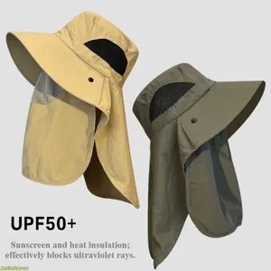 2026 new outdoor face covering sun protection hat summer big brim sun hat cycling sun protection hat bucket hat sun hat