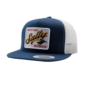 Chute Boss - Navy/White Yupoong Tall Crown Snapback Hat with High Definition Woven Patch, Clothes Accessories