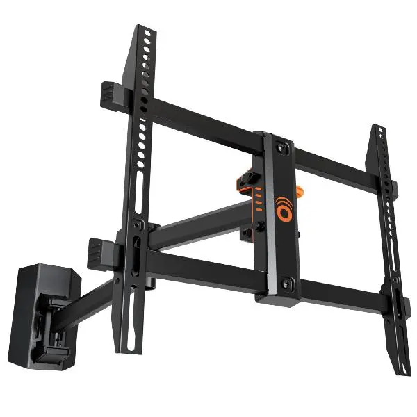 ECHOGEAR SwiftStud Swivel Full Motion TV Wall Mount for TVs Up to 60" - Smooth Extention, Tilt - Wall Template for Easy Install On 1 Stud - Level & Hide Cables After Install